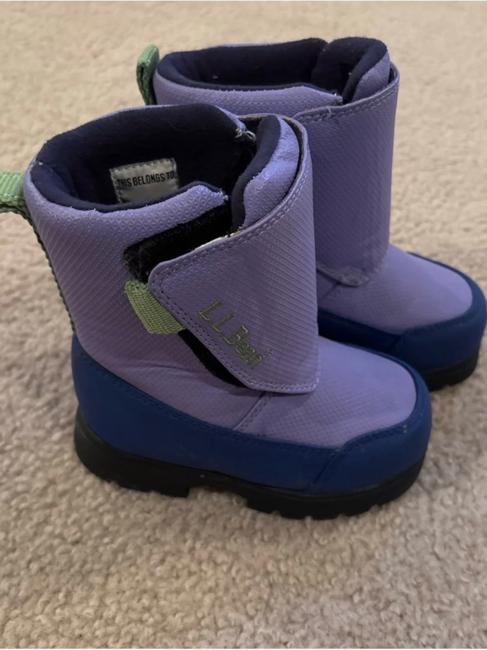 L.L. Bean Kids Lavender and Navy Snow Boots